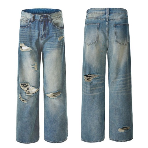 [男] 美式高街baggy jeans阔腿牛仔裤